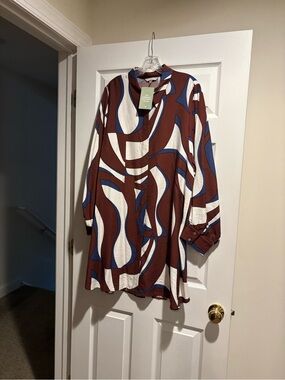 NWT Abstract Wave Print Dress/Tunic